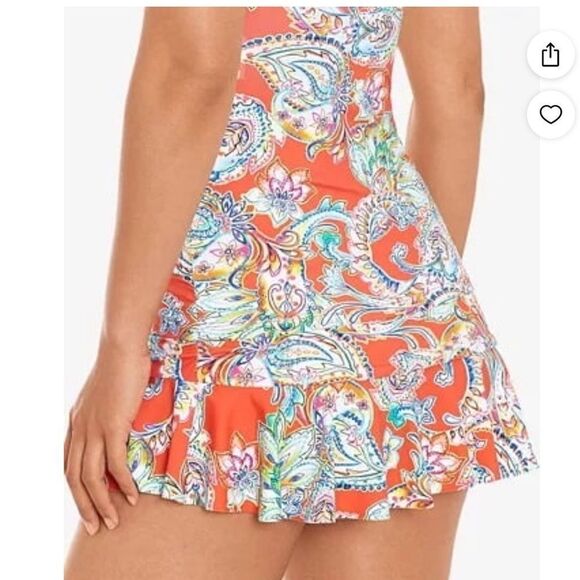 NWT Lauren Ralph Lauren MULTI PAISLEY Ruffle Skirted Hipster Bikini Swim Bottom - Picture 3 of 6